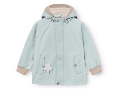 Mini A Ture Wai softshell transitional jacket angora cream with pointed hood