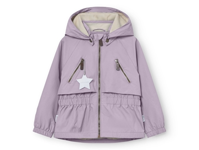 Mini A Ture Wai softshell transitional jacket angora cream with pointed hood