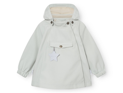 Mini A Ture Wai softshell transitional jacket angora cream with pointed hood