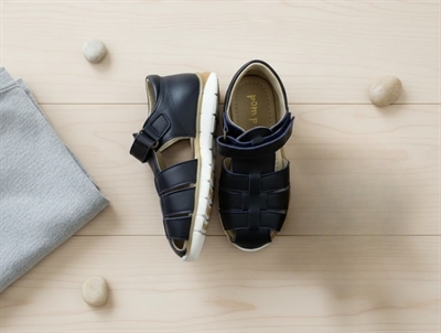 Pom Pom sandal navy with velcro