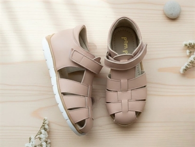 Pom Pom sandal rose with velcro