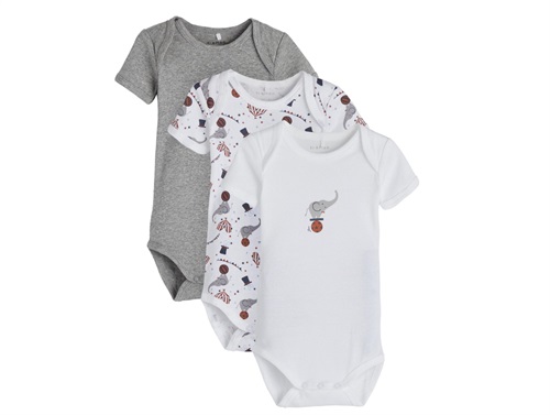 Name It grey melange body circus (3-pack)