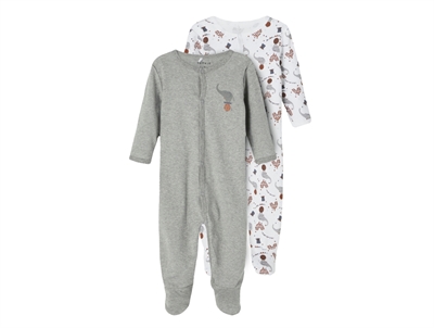 Name It grey melange onesie circus (2-pack)