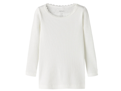 Name It rib blouse delicioso melange with lace edge