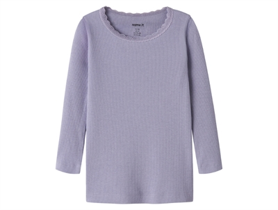 Name It rib blouse delicioso melange with lace edge