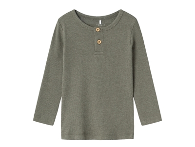 Name It dusty olive melange rib t-shirt
