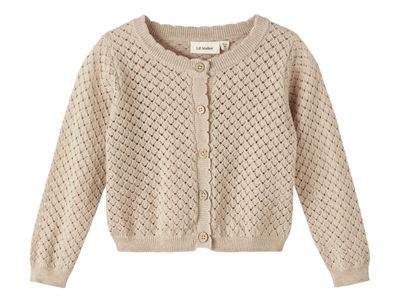 Lil Atelier cardigan humus melange cotton/cashmere