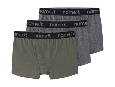 Name It grey melange/dark sapphire boxershorts (3-pack)