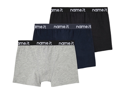 Name It grey melange/dark sapphire boxershorts (3-pack)