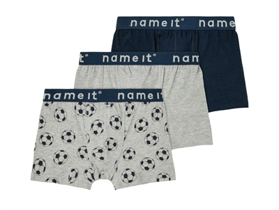 Name It grey melange football boxers (3-pack)