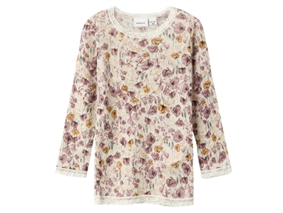 Name It moonbeam floral blouse merino wool