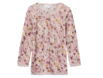 Name It sphinx floral rib blouse merino wool