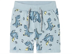 Name It shorts light blue with roller skate dino print  