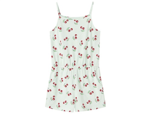Name It jumpsuit aqua glass with cherry print