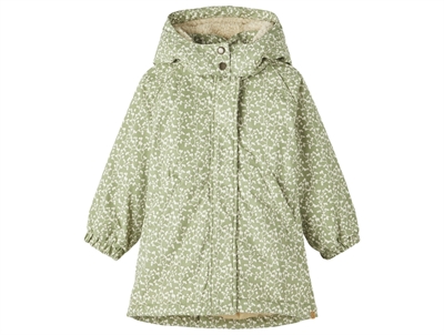 Lil Atelier oil green printed winter jacket