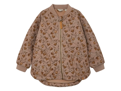 Lil Atelier nougat print thermal jacket with fleece lining