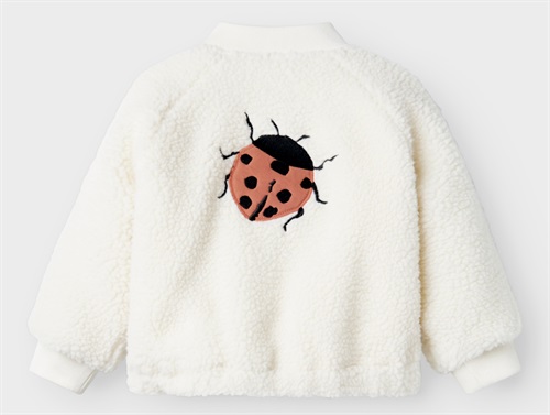 Lil Atelier coconut milk ladybug bomber teddy jacket