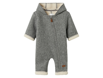 Lil' Atelier pram suit turtledove with embroidered hearts