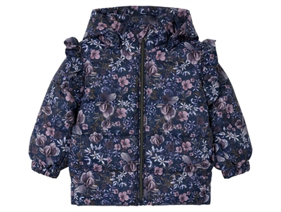 Name It dark sapphire floral puffer winter jacket