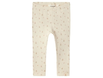 Lil' Atelier leggings coconut milk with floral print