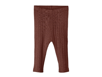 Lil Atelier rum raisin patterned leggings