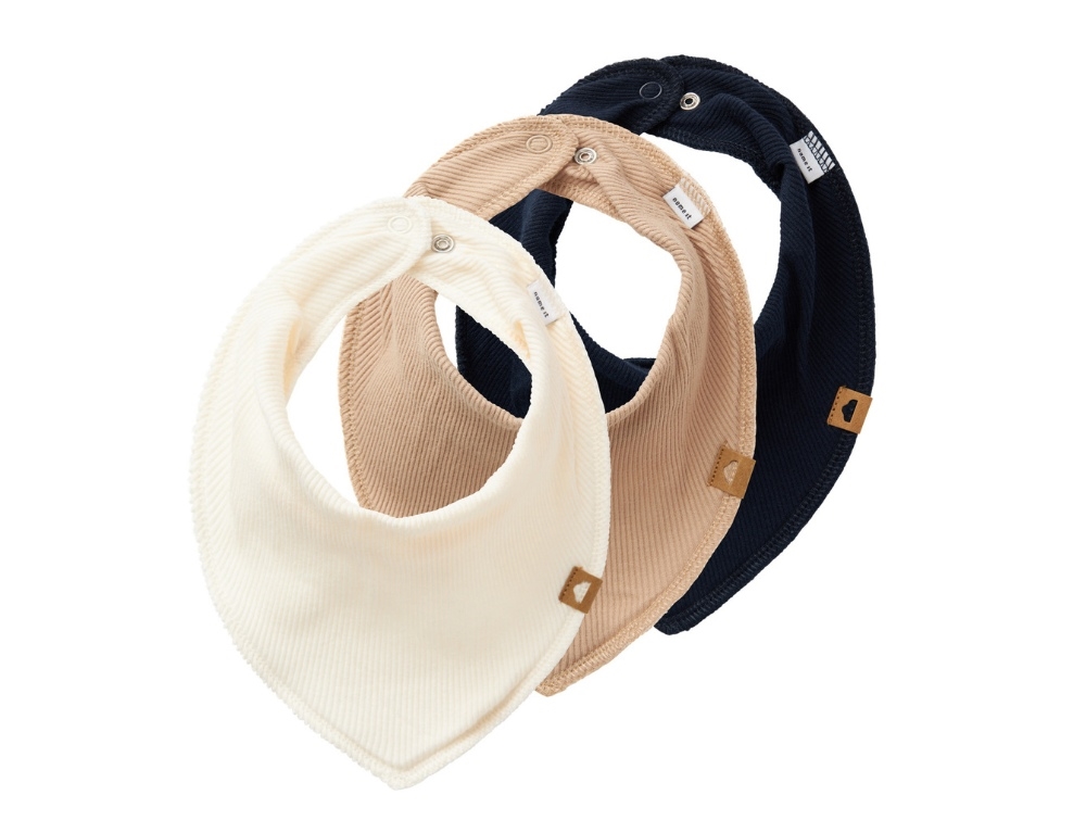 Name It dark sapphire humus mix fleece bib (3-pack)