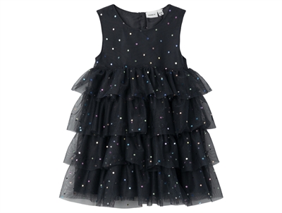 Name It india ink glimmer tulle dress