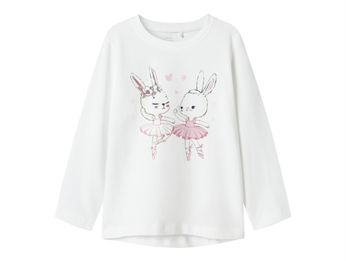 Name It bright white dancing bunny top