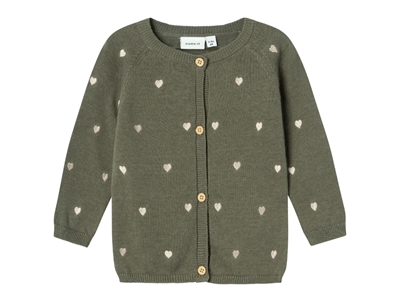 Name It dusty olive hearts cardigan