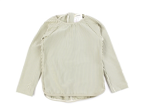 Lil Atelier dried sage striped swim blouse UPF 50+