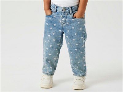 Name It medium blue denim hearts mom-shaped jeans