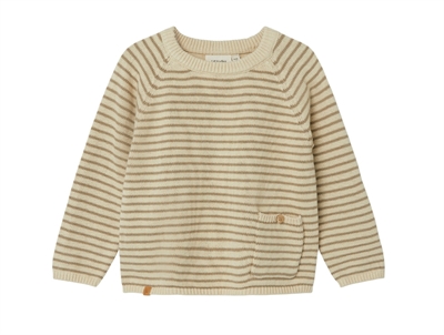 Lil Atelier wood ash striped knit blouse