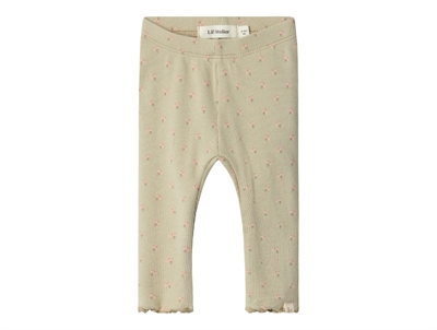 Lil Atelier moss gray floral leggings