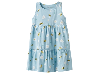 Name It dress cool blue with bee and flower print