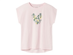 Name It t-shirt lucent white with flower  
