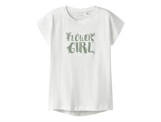 Name It t-shirt lucent white with flower  