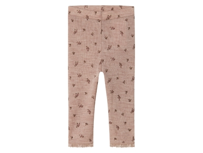 Name It leggings shadow gray with floral print in merino wool