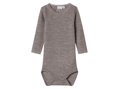 Name It bodysuit satellite in merino wool with lace trim