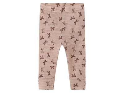 Name It leggings shadow gray with bow print in merino wool