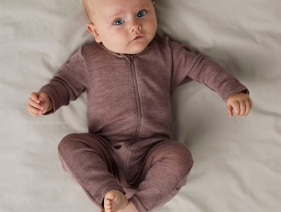 Name It jumpsuit antler in merino wool with eyelet pattern and lace trim