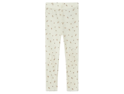 Name It leggings snow white with floral print in merino wool