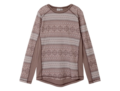 Name It blouse antler with snow pattern in merino wool