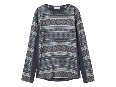 Name It blouse ombre blue with Icelandic pattern in merino wool
