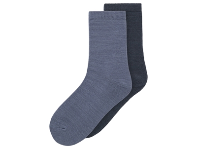 Name It ombre blue/dark grey melange socks wool/cotton (2-pack)