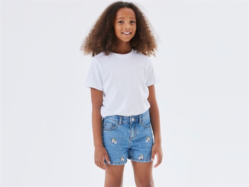 Name It shorts medium blue denim with flowers