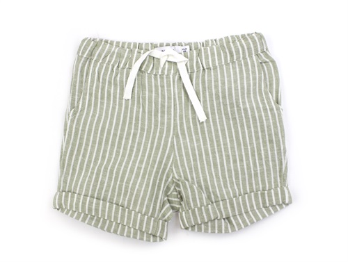 Name It oil green striped shorts