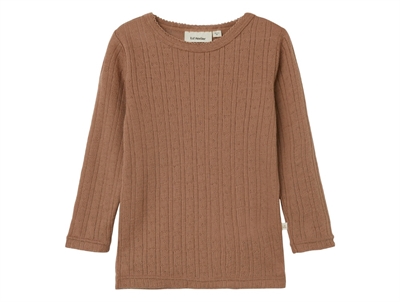 Lil Atelier beaver fur top pointelle merino wool