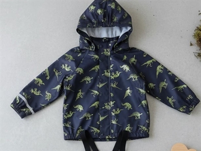 Name It dark sapphire glitter dino rain pants and jacket