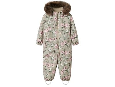 Name It snowsuit pure cashmere with floral print and detachable hood
