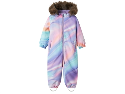Name It snowsuit sunlit allium with color-changing print and detachable hood